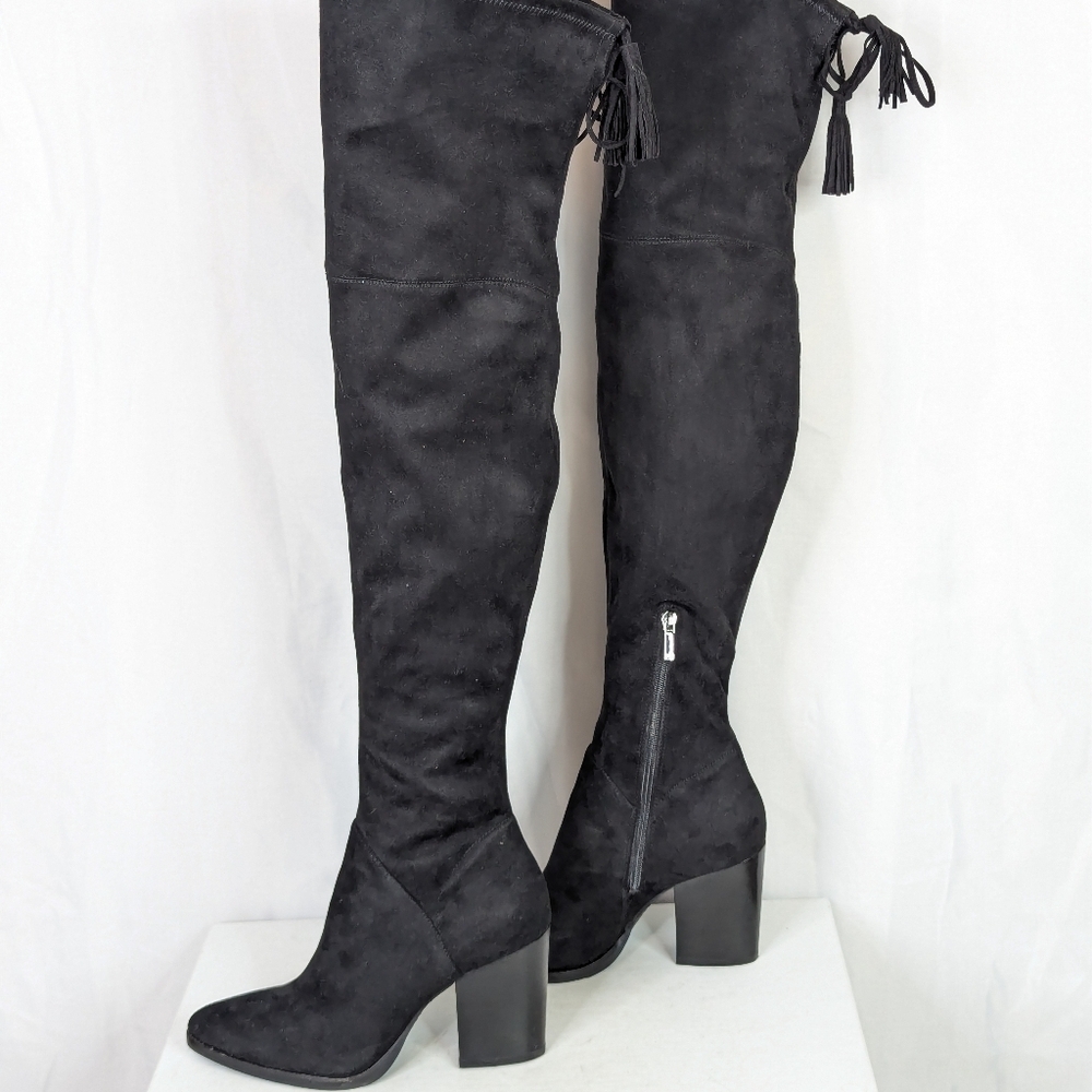 Marc Fisher Alinda Over The Knee Black Pointed Boots Size 7.5 - Picture 5 of 10